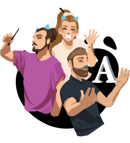 Illustration de Jérémie, Chloé et Alexandre, l'équipe créative de MC